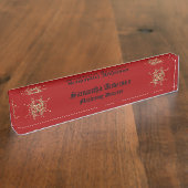 金フェイク箔ジュエルエレガントゴシック机用ネームプレート デスクネームプレート (側面)