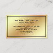 金フェイク箔スキューバダイビングインストラクター 名刺 (裏面)