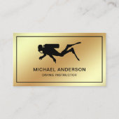 金フェイク箔スキューバダイビングインストラクター 名刺 (正面)