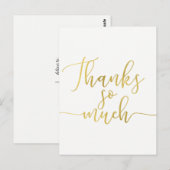 金フェイク箔スクリプトありがとうご感謝していざいます ポストカード (正面/裏面)