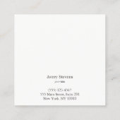 金フェイク箔ストライプのラエレガントイトブルーシック スクエア名刺 (裏面)