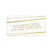 金フェイク箔ストライプ住所 シール (正面)