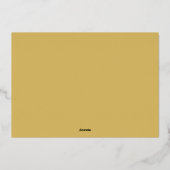 金フェイク箔タイポグラフィフォトベビーのお知らせ 箔招待状 (裏面)