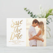 金フェイク箔タイポルグラフィと水玉模様写真 セーブザデート (スタンド正面)