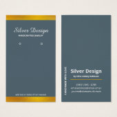 金フェイク箔ディスプレイカード濃いシアン – 青 (正面&裏面)