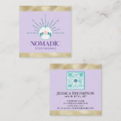 金フェイク箔トリム | Qrコード スクエア名刺 (正面/裏面)