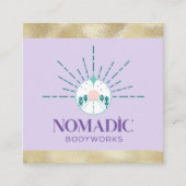 金フェイク箔トリム | Qrコード スクエア名刺 (正面)