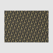 金フェイク箔トレブルクレフ、 音符記号ミュージカルティッシュペーパー 薄葉紙 (正面)