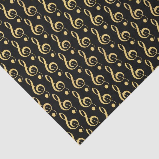 金フェイク箔トレブルクレフ、 音符記号ミュージカルティッシュペーパー 薄葉紙 (詳細)