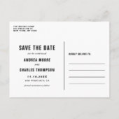 金フェイク箔ドットモダン黒日付を保存 案内ポストカード (裏面)