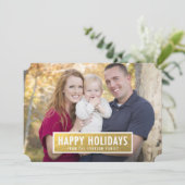 金フェイク箔ハッピーホリデーズフォトカード シーズンカード (スタンド正面)