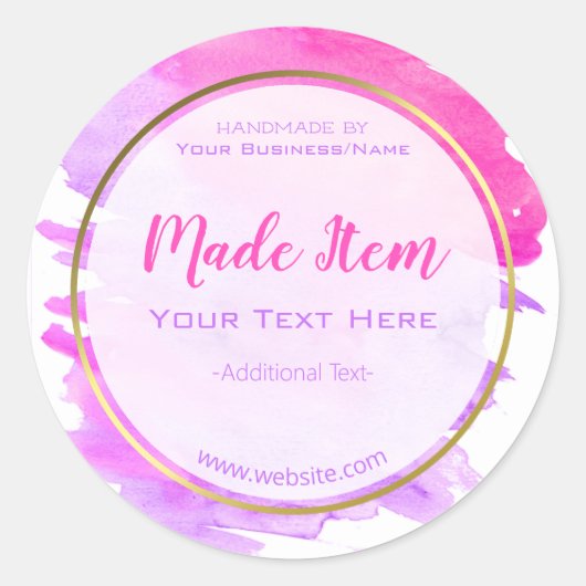 金フェイク箔ハンドメイドスモールホームビジネス ラウンドシール (正面)