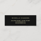 金フェイク箔バラロエレガントゴ黒 スキニー名刺 (裏面)