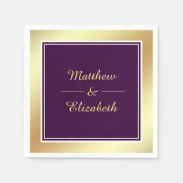 金フェイク箔パープル結婚ズ紙 スタンダードカクテルナプキン