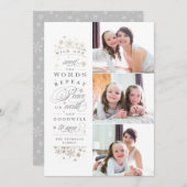 金フェイク箔ピースオンアース写真ホリデーカード シーズンカード (正面/裏面)