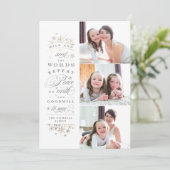 金フェイク箔ピースオンアース写真ホリデーカード シーズンカード (スタンド正面)