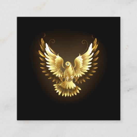 金フェイク箔ピースドゥーヴオンブラック スクエア名刺 (正面)