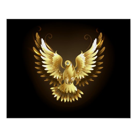 金フェイク箔ピースドゥーヴオンブラック ポスター (正面)