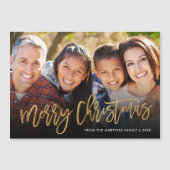 金フェイク箔フォトオーバーレイ磁気ホリデーカード (正面)