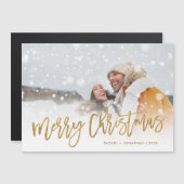 金フェイク箔フォトオーバーレイ磁気ホリデーカード (正面/裏面)