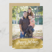 金フェイク箔フォトホリデーカードワン写真 シーズンカード (正面/裏面)