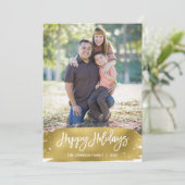 金フェイク箔フォトホリデーカードワン写真 シーズンカード (スタンド正面)