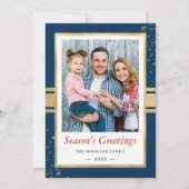 金フェイク箔フレームシーズンのグリーティングフォト シーズンカード (正面)