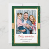 金フェイク箔フレームハッピーホリデーズフォト シーズンカード (正面)