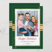 金フェイク箔フレームハッピーホリデーズフォト シーズンカード (正面/裏面)