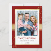 金フェイク箔フレームメリークリスマスフォト シーズンカード (正面)