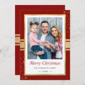 金フェイク箔フレームメリークリスマスフォト シーズンカード (正面/裏面)