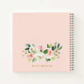 金フェイク箔フローラかわいらし文字Aモノグラム ノートブック (裏面)