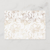 金フェイク箔フローラ手描きエレガントな結婚式 エンクロージャーカード (裏面)