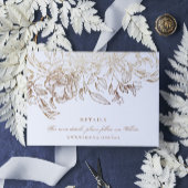 金フェイク箔フローラ手描きエレガントな結婚式 エンクロージャーカード