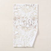 金フェイク箔フローラ手描きエレガント バスタオルセット (ハンドタオル)