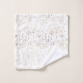 金フェイク箔フローラ手描きエレガント バスタオルセット (ウォッシュタオル)