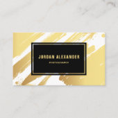 金フェイク箔ブラシストロモダンーク名刺 名刺 (正面)