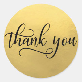 金フェイク箔ブラックスクリプト書道ありがとう ラウンドシール