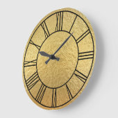 金フェイク箔ブラックローマ数字 ラージ壁時計 (傾斜)
