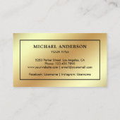 金フェイク箔ブラック航海のいかり 名刺 (裏面)