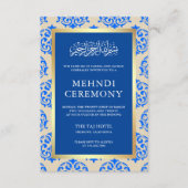 金フェイク箔ブルーダマスクイスラム記念式典 エンクロージャーカード (正面)