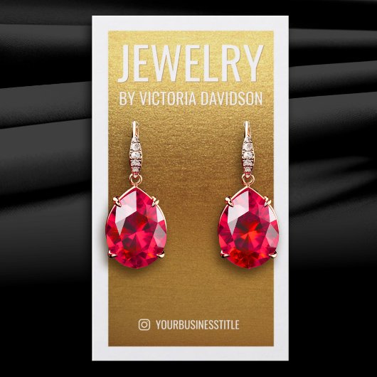 金フェイク箔ホワイトフレームイヤリングディスプレイ 名刺