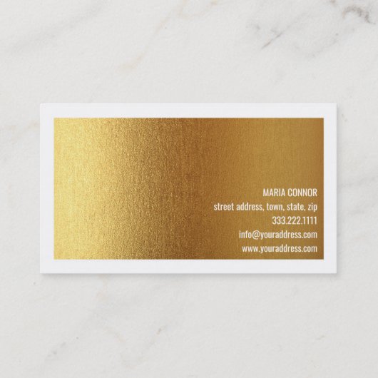 金フェイク箔ホワイトフレームイヤリングディスプレイ 名刺 (裏面)