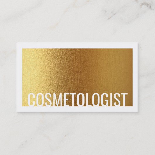 金フェイク箔ホワイトフレームイヤリングディスプレイ 名刺 (正面)