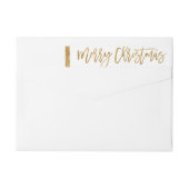 金フェイク箔メリークリスマス差出人住所 ラップアラウンドラベル (裏面)