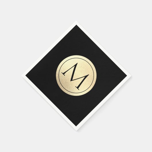 金フェイク箔モノグラムナプキンス スタンダードカクテルナプキン (角)