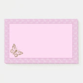 金フェイク箔ラベンダーパープルで蝶を見る ポストイット (正面)