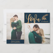 金フェイク箔ラヴエレガントピース写真 |ネイビー シーズンカード (正面)