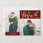 金フェイク箔ラヴエレガントピース写真 |マルーン シーズンカード (正面)