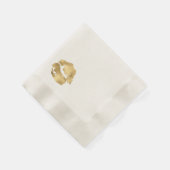 金フェイク箔リップスティックキス 縁ありカクテルナプキン (角)